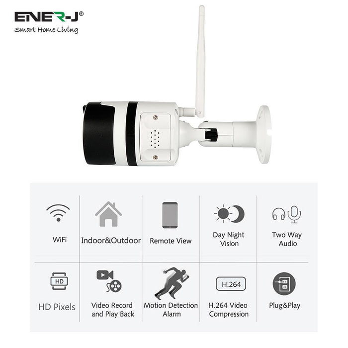 Smart WiFi Outdoor Bullet IP Camera, 1080P HD Outdoor Wireless WiFi IP Camera - Olectrical