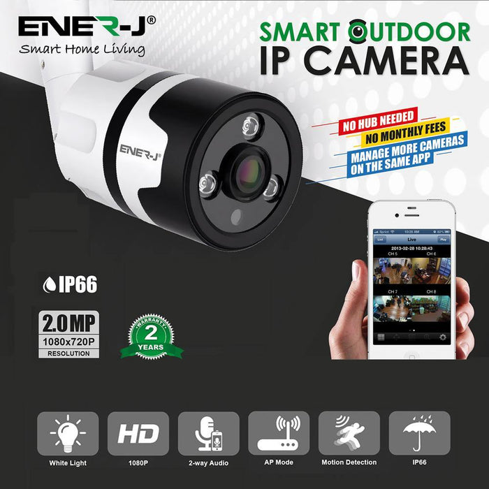 Smart WiFi Outdoor Bullet IP Camera, 1080P HD Outdoor Wireless WiFi IP Camera - Olectrical