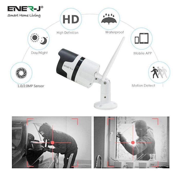 Smart WiFi Outdoor Bullet IP Camera, 1080P HD Outdoor Wireless WiFi IP Camera - Olectrical