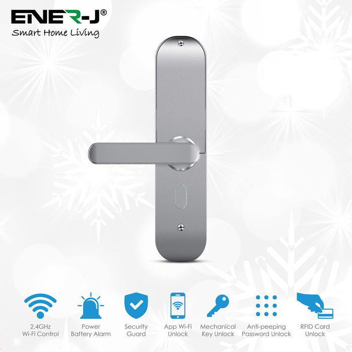 WIFI Smart Door Lock Silver Body Left Handle - Olectrical