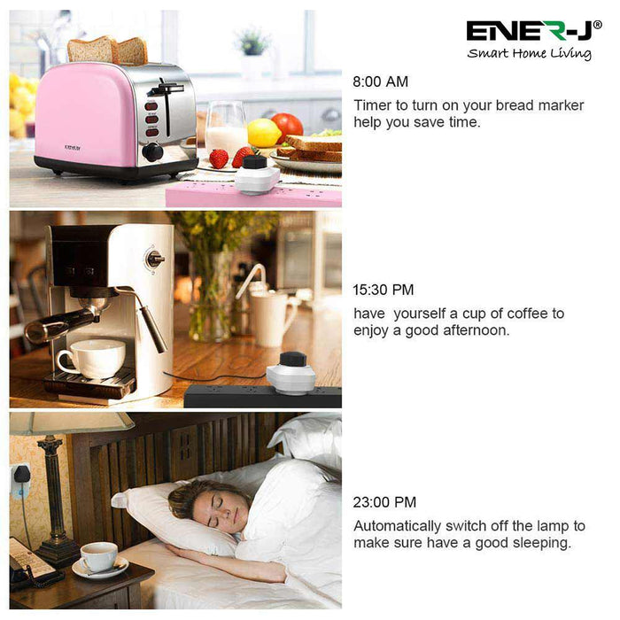 WiFi Smart Plugs With Energy Monitor, 16A EURO Plug (Pack of 3) - Olectrical