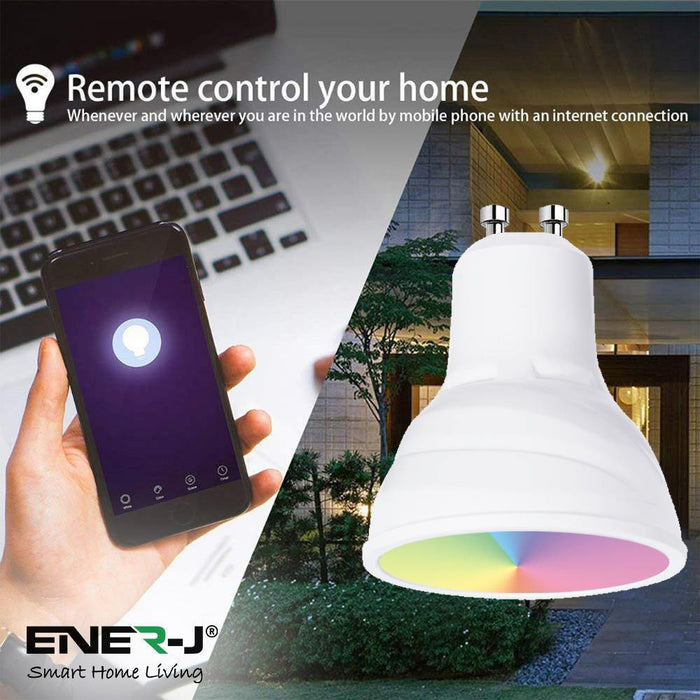 5W GU10 Wifi Smart Light LED Bulb, RGB White Warm White Color Changing Mood Light, 5W Equal to 50W Spot Bulbs Dimmable  (3 Pack) - Olectrical