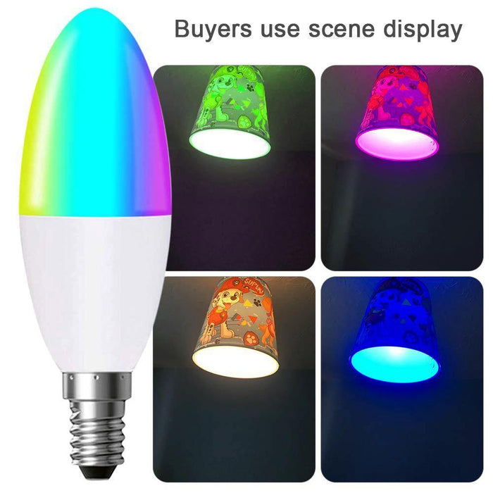 WiFi Smart Led Light Bulb E14 Base, 4.5W Dimmable Alexa Candle Light Bulbs for Bedroom & Living Room Ceiling, Colour Changing RGBCW Lights (Pack of 3) - Olectrical