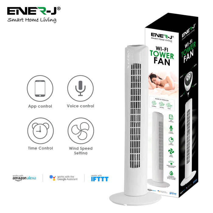 Wifi Tower Fan with Remote Control, Voice & App Control