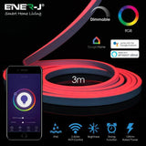 Load image into Gallery viewer, Smart WiFi 3meter RGB LED Neon Flex Kit Strip Lights, APP Control and Google Assistant Compatible, Colour-Changing With Music For Parties And Bedroom
