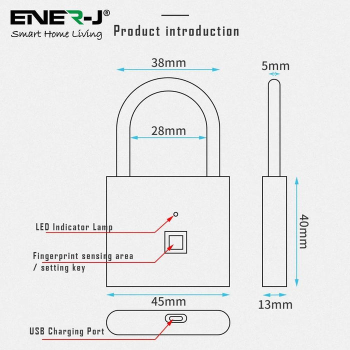 Smart Fingerprint Padlock - Olectrical
