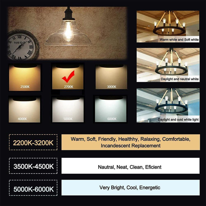 ENERJ Smart Filament ST64 in Amber Glass 8.5W 730Lm of 6500K & 2700-6000K, CCT & Dimmable E27 Holder (Pack of 3) - Olectrical