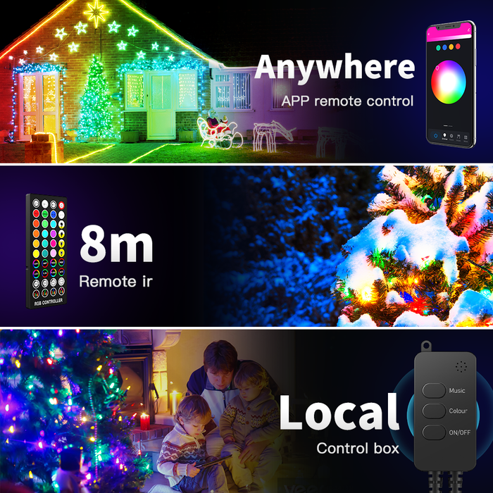Wi-Fi Smart Led Fairy Lights 5M RGB USB Charge LED Strip Lights Alexa Google Home Control IP66 Waterproof Home and Outdoor Décor