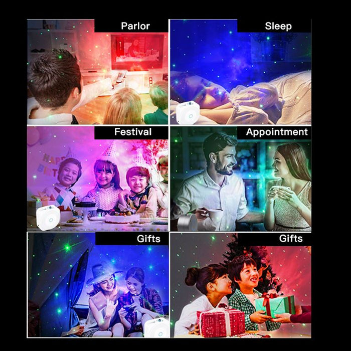 Smart Starry SKY Projector With Music Sync Function Wi-Fi & Bluetooth LED Star & Galaxy Cloud Light Projector App Control & Timer