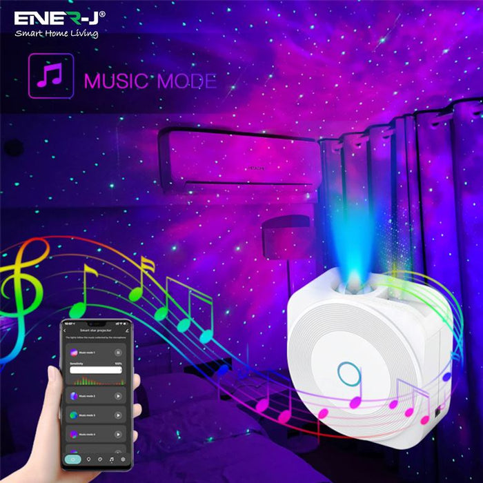 Smart Starry SKY Projector With Music Sync Function Wi-Fi & Bluetooth LED Star & Galaxy Cloud Light Projector App Control & Timer