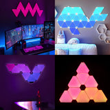 Load image into Gallery viewer, 6 Piece Smart WiFi Triangle Wall Panel Light with Remote Control &amp; App Control, Smart Modular LED Light Panels, Multicolour RGBW Night Light