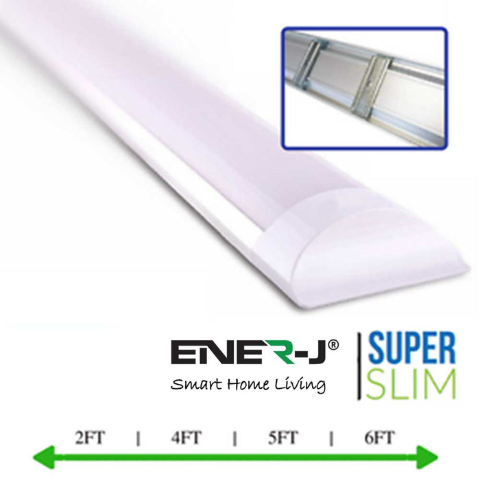 Pack of 2 18W LED Batten Lights 2FT, 60CM, 6000K Cool Daylight, IP20 LED Fluorescent tubelight with 2 years warranty