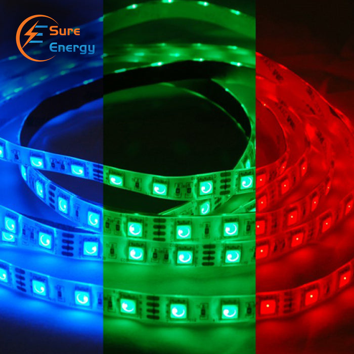 12V DC RGB LED Strip Lights Kit, 5M 300 Units Colour Changing Waterproof Led Strips, SMD 5050 LED Strip Light with Remote for Home Kitchen Bar Party