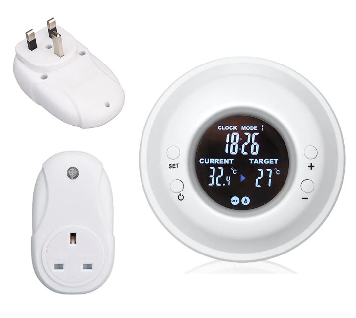 RF Thermostat for Infrared heating panel wih UK Plug, Max 3680W